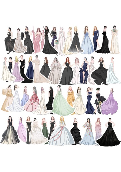 10 Adet-Rastgele 10/50 Adet Arkadaş Moda Düğün Abiye Giyim Renkli Dekorasyon Çıkartması Diy Albümü Günlüğü Çıkartmalar (Yurt Dışından) fırsatları