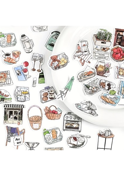 D 30 Adet Kağıt Çıkartmalar Mağaza Çiçek Retro Sevimli Çıkartmalar Dekoratif Çıkartmalar Kolaj Scrapbooking Dıy Günlük Kaydı Hediye Çıkartmaları (Yurt Dışından) fırsatları