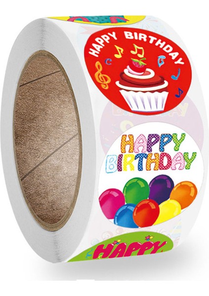 QY747-50 Adet 50-500 Adet Mutlu Doğum Günü El Yapımı Etiket Sızdırmazlık Sticker Vintage Dıy Hediye Etiketlerdhesive Noel Etiket Kırtasiye 1 Inç (Yurt Dışından)