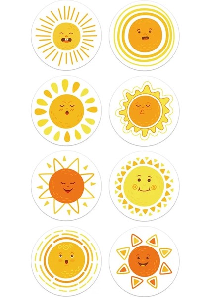 QY1734-300PCS 100-500PCS 8 Stilleri Yuvarlak Karikatür Güneş Gülen Çocuklar Ödül Çıkartmaları Parti El Yapımı Scrapbooking Hediye Paketleme Mühür Etiket (Yurt Dışından) indirimleri