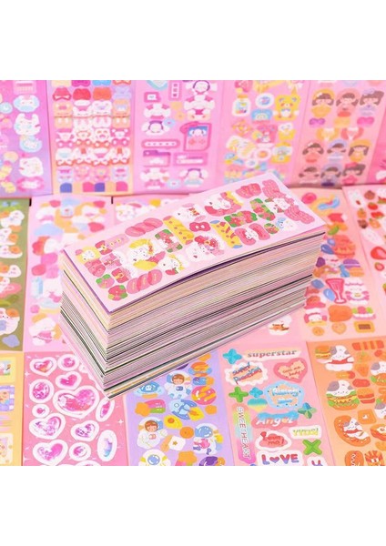 Set-E Kawaii Çıkartmalar Lazer Tekrar Yok Sevimli Dıy Malzeme El Kitabı Kolaj Öğrencileri Dekorasyon Çıkartması Çocuklar Okul Kaynağı Kırtasiye (Yurt Dışından)