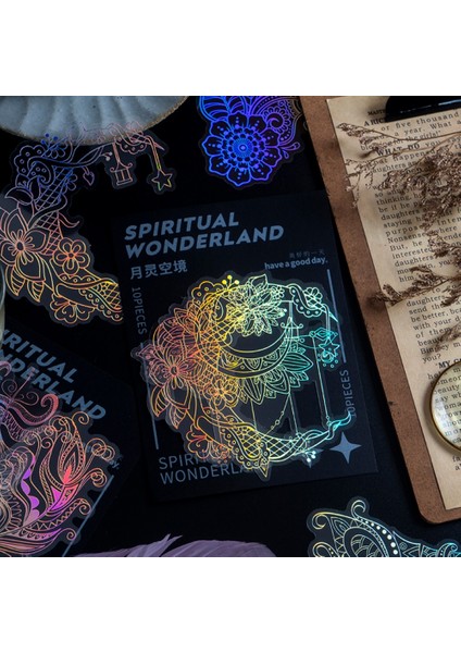 S18213-5 Mr.paper 8 Stilleri 10 Adet/torba Vintage Lazer Hayvan Etiket Sanat Estetik Tüy El Hesabı Dekorasyon Kırtasiye Etiket (Yurt Dışından) modelleri