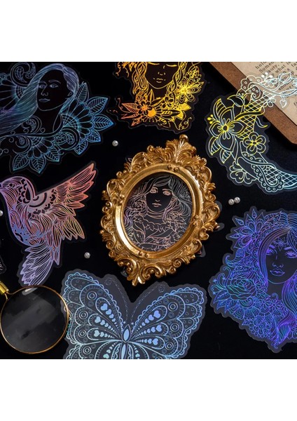 S18213-5 Mr.paper 8 Stilleri 10 Adet/torba Vintage Lazer Hayvan Etiket Sanat Estetik Tüy El Hesabı Dekorasyon Kırtasiye Etiket (Yurt Dışından) indirimleri