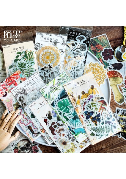 Stil 4 60 Adet/paket Dekoratif Sticker Vintage Dergisi Günlüğü Yeşil Bitki Yaprak Kağıt Retro Çiçek Çıkartmalar Scrapbooking Gevreği Kırtasiye (Yurt Dışından) modelleri