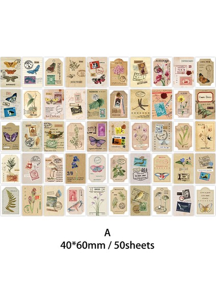Bir Nedıe 50 Desenler Karalama Defteri Çıkartmaları Vintage Mini Kitap Dekor Önemsiz Dergisi Kolaj Yaratıcı Kırtasiye Estetik Çiçek Çıkartmalar (Yurt Dışından)