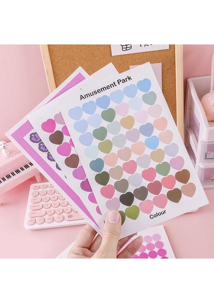 C 1 Sayfalık Sevimli Kırtasiye Ofis Okul Malzemeleri Kawaii Nokta Kalp Çıkartmalar Günlüğü Karalama Defteri Dekorasyon Yapışkanlı Günlüğü Albümü (Yurt Dışından)