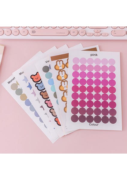 C 1 Sayfalık Sevimli Kırtasiye Ofis Okul Malzemeleri Kawaii Nokta Kalp Çıkartmalar Günlüğü Karalama Defteri Dekorasyon Yapışkanlı Günlüğü Albümü (Yurt Dışından)