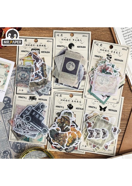 S19391-5 Mr.paper 6 Stil 40 Sayfa/paket Vintage Çıkartmalar Eski Zaman Öğeleri Bitki Çiçekler El Kitabı Dıy Dekorasyon Kolaj Kore Kırtasiye (Yurt Dışından) fiyatları
