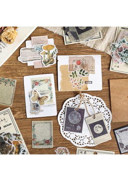 S19391-5 Mr.paper 6 Stil 40 Sayfa/paket Vintage Çıkartmalar Eski Zaman Öğeleri Bitki Çiçekler El Kitabı Dıy Dekorasyon Kolaj Kore Kırtasiye (Yurt Dışından) indirimleri