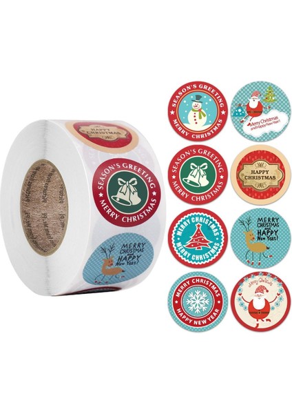 QY689-100PCS Merry Christmas Çıkartmalar 50-500PCS Elk Şeker Çanta Sızdırmazlık Etiketi Yılbaşı Hediyeleri Kutu Etiketi Yeni Yıl Noel Süsleri (Yurt Dışından) indirimleri