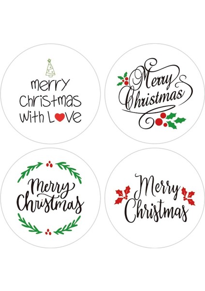 QY714-500PCS 100-500 Adet Beyaz Merry Christmas Etiket Çıkartmaları Kart Hediye Paketi Sarma Festivali Parti Pişirme Küçük Işletme 1 Inç (Yurt Dışından) modelleri