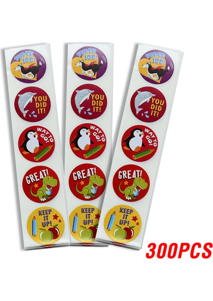 QY531-300PCS 100-500PCS Ispanyolca Ödül Çıkartmaları Teşvik Etiket Rulosu Çocuklar Için Motivasyon Çıkartmaları Öğrenciler Için Sevimli Hayvanlarla (Yurt Dışından)