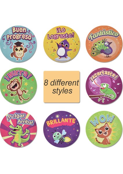 QY531-300PCS 100-500PCS Ispanyolca Ödül Çıkartmaları Teşvik Etiket Rulosu Çocuklar Için Motivasyon Çıkartmaları Öğrenciler Için Sevimli Hayvanlarla (Yurt Dışından) fırsatları
