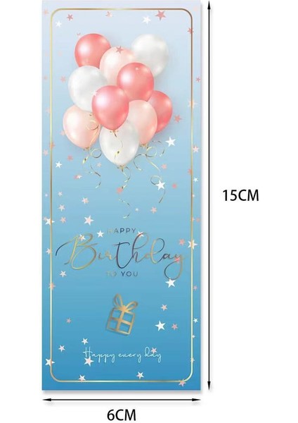QY1750-30PCS 10-30PCS 6X15CM Dikdörtgen Tasarım Zarif Çıkartmalar Pembe Mavi Siyah Mutlu Doğum Günü Serisi Dıy Çok Fonksiyonlu Paket Hediye Etiketleri (Yurt Dışından)