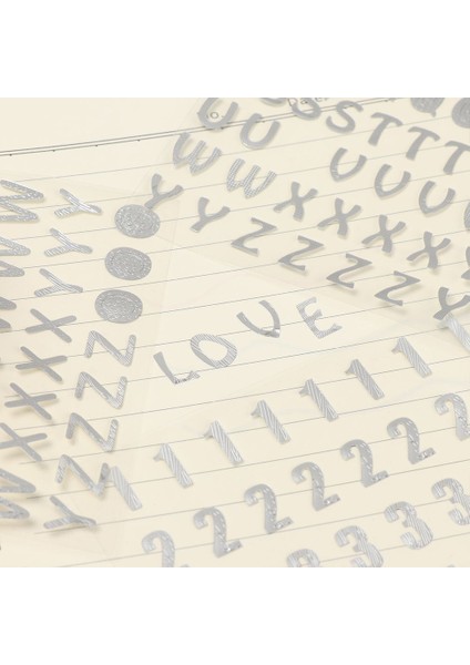 Silver-Style1 Çocuklar Hediyeler Karalama Defteri Bronzlaştırıcı Desen Dizüstü Dekor Planlayıcısı Pırıltı Çıkartmalar Mektup Kendinden Yapışkanlı Numara Etiketi (Yurt Dışından) fiyatları