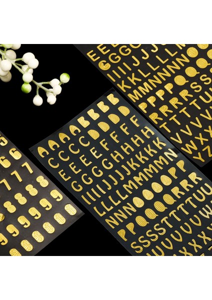 Silver-Style1 Çocuklar Hediyeler Karalama Defteri Bronzlaştırıcı Desen Dizüstü Dekor Planlayıcısı Pırıltı Çıkartmalar Mektup Kendinden Yapışkanlı Numara Etiketi (Yurt Dışından) fırsatları