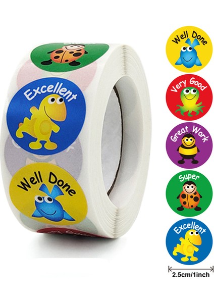 QY1619-300PCS 100-500PCS Çıkartmalar Çocuklar Için Sevimli Hayvan Çocuk Ödül Çıkartmaları Öğretmen Kaynağı Sınıf Lazımlık Eğitimi Için Motivasyon (Yurt Dışından)