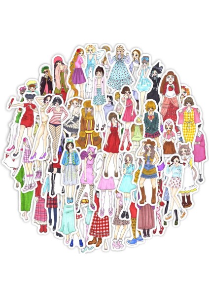 58 Adet 10/58 Adet Moda El-Boyalı Kız Etiket Dıy Scrapbooking Dergisi Kolaj Albümü Karakterler Giyim Dekorasyon Çıkartmaları (Yurt Dışından) fiyatları