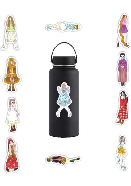 58 Adet 10/58 Adet Moda El-Boyalı Kız Etiket Dıy Scrapbooking Dergisi Kolaj Albümü Karakterler Giyim Dekorasyon Çıkartmaları (Yurt Dışından) modelleri