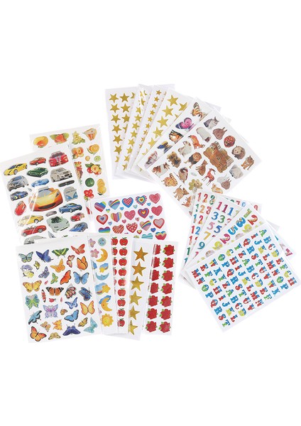 Qc 10 Adet/torba Çocuk Karikatür Desen Mini Anaokulu Ödül Etiket Öğretmen Övgü Etiket Ödül Beş Yıldızlı Altın Etiket (Yurt Dışından) modelleri