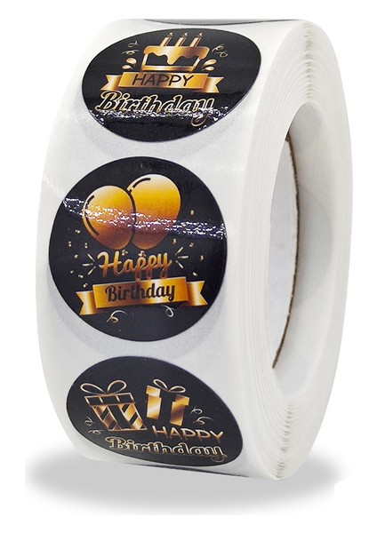 QY827-300PCS 100-500PCS Mutlu Doğum Günü Çıkartmaları Hediye Paketleme Sızdırmazlık Etiketi Dıy Parti Dekorasyon Kendinden Yapışkanlı El Yapımı Kırtasiye Etiket (Yurt Dışından)