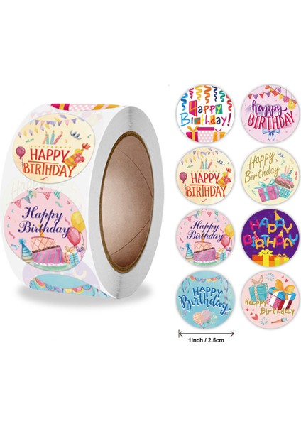 QY827-300PCS 100-500PCS Mutlu Doğum Günü Çıkartmaları Hediye Paketleme Sızdırmazlık Etiketi Dıy Parti Dekorasyon Kendinden Yapışkanlı El Yapımı Kırtasiye Etiket (Yurt Dışından) modelleri