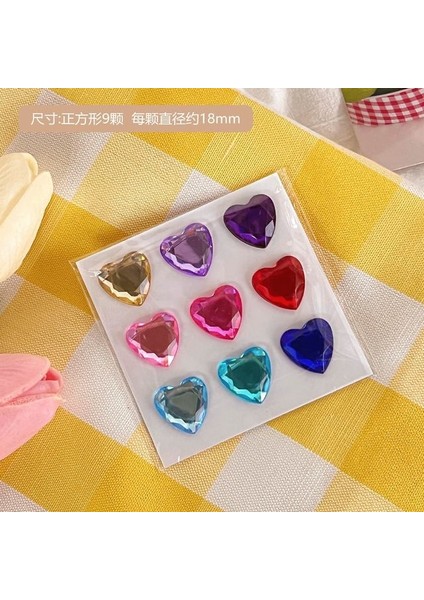 9 Adet 3D Stereoskopik Kristal Kalp Parlayan Çıkartmalar Dizüstü Kitaplar Için Dıy Süslemeleri Ödül Çıkartmalar Karalama Defteri Dergisi Çıkartmalar (Yurt Dışından)