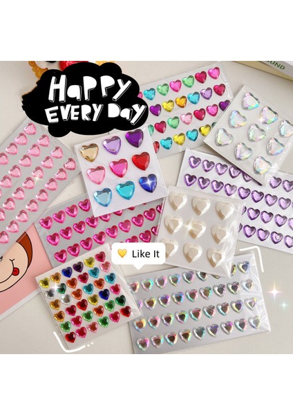 9 Adet 3D Stereoskopik Kristal Kalp Parlayan Çıkartmalar Dizüstü Kitaplar Için Dıy Süslemeleri Ödül Çıkartmalar Karalama Defteri Dergisi Çıkartmalar (Yurt Dışından) fırsatları