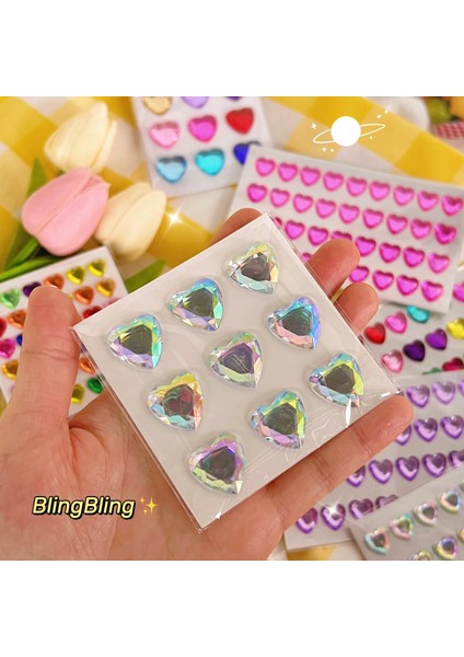 9 Adet 3D Stereoskopik Kristal Kalp Parlayan Çıkartmalar Dizüstü Kitaplar Için Dıy Süslemeleri Ödül Çıkartmalar Karalama Defteri Dergisi Çıkartmalar (Yurt Dışından) indirimleri