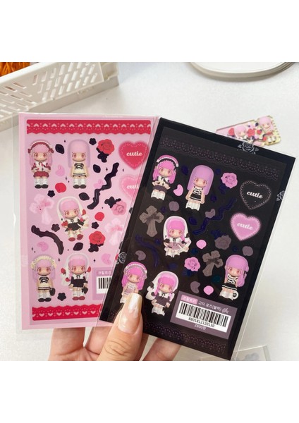 Stil 5 Kore Ins Sevimli Küçük Kız Lazer Etiket Dıy Scrapbooking Idol Kart Telefon Kılıfı Dekorasyon Çıkartması Kawai Kırtasiye Sanat Malzemeleri (Yurt Dışından) modelleri