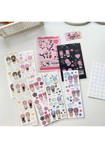 Stil 5 Kore Ins Sevimli Küçük Kız Lazer Etiket Dıy Scrapbooking Idol Kart Telefon Kılıfı Dekorasyon Çıkartması Kawai Kırtasiye Sanat Malzemeleri (Yurt Dışından) fırsatları