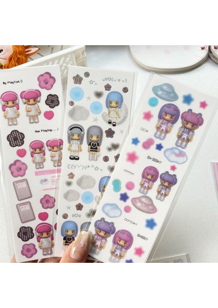 Stil 5 Kore Ins Sevimli Küçük Kız Lazer Etiket Dıy Scrapbooking Idol Kart Telefon Kılıfı Dekorasyon Çıkartması Kawai Kırtasiye Sanat Malzemeleri (Yurt Dışından) indirimleri