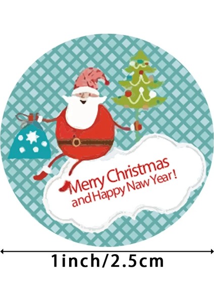 QY1575-300PCS 100-500PCS Merry Christmas Çıkartmalar Noel Baba Noel Desen Tasarım Noel Hediye Paketi Dekor Etiketleri 1 Inç (Yurt Dışından)