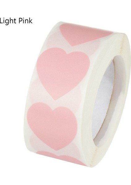 Açık Pembe 500 Adet/rulo Aşk Kalp Şeklinde Etiket Mühür Etiketleri Zanaat Doğum Günü Partisi Hediye Paketleme Için Sevimli Kırtasiye Etiket Scrapbooking (Yurt Dışından)
