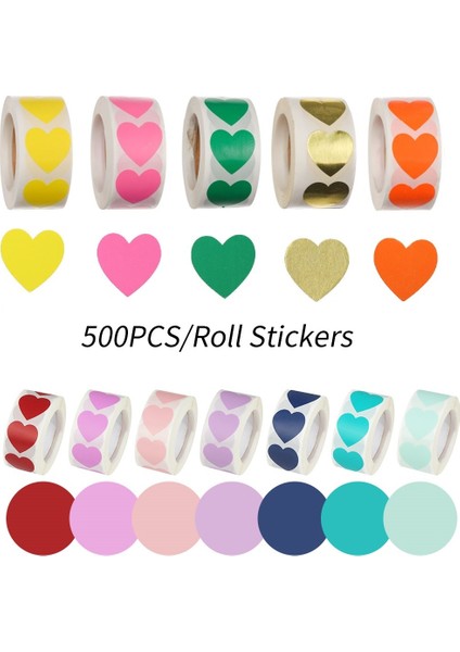 Açık Pembe 500 Adet/rulo Aşk Kalp Şeklinde Etiket Mühür Etiketleri Zanaat Doğum Günü Partisi Hediye Paketleme Için Sevimli Kırtasiye Etiket Scrapbooking (Yurt Dışından)