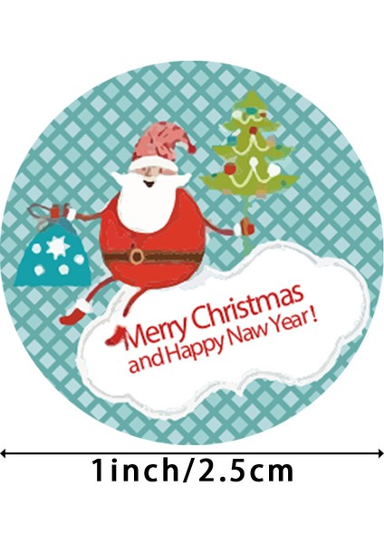 QY1575-100PCS 100-500PCS Merry Christmas Çıkartmalar Noel Baba Noel Desen Tasarım Noel Hediye Paketi Dekor Etiketleri 1 Inç (Yurt Dışından)