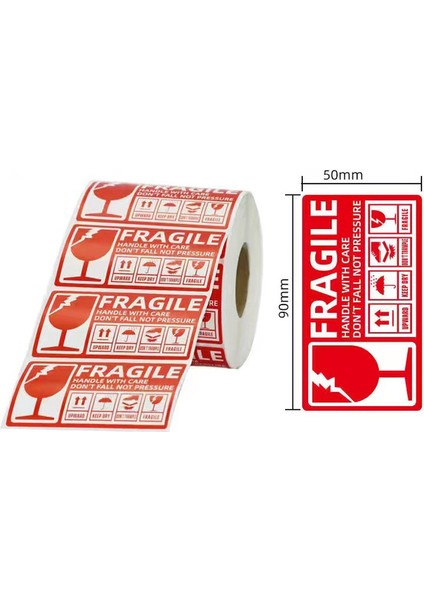 90X50MM 100 Adet Kırılgan Çıkartmalar Mallar Lütfen Dikkatli Kullanın Uyarı Etiketleri Dıy Malzemeleri 76X25 M 75X50MM 90X50MM 130X70MM (Yurt Dışından)