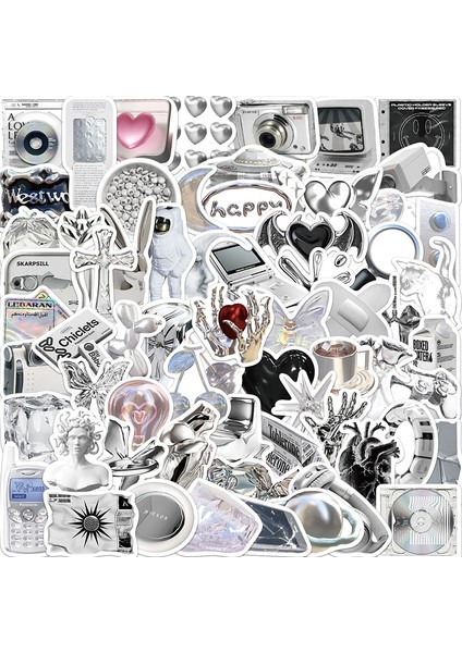 66 Adet 10/30/66 Adet Basit Simli Eskiz Defteri Etiket Estetik Pvc Kore Kırtasiye Günlüğü Dekorasyon Scrapbooking Okul Malzemeleri (Yurt Dışından)