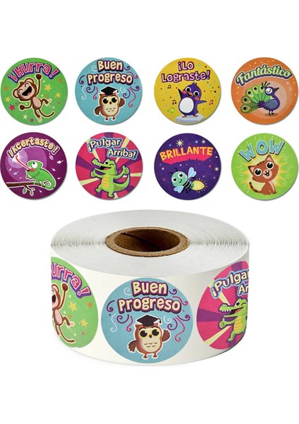 128-500 Adet 100-500 Adet Ispanyolca Ödül Çıkartmalar Teşvik Etiket Rulosu Çocuklar Için Motivasyon Çıkartmalar Sevimli Hayvanlar ile Öğrenciler Için (Yurt Dışından) fiyatları