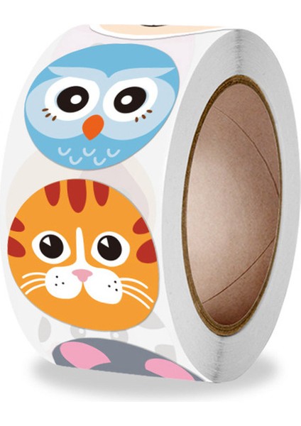 QY927-100PCS 100-500PCS Sevimli Karikatür Ödül Sticker Öğretmen Teşvik Öğrenci Için 1 Inç Yuvarlak Etiketler Hayvanlar Kırtasiye Sticker (Yurt Dışından)