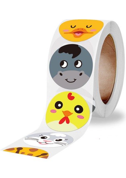 QY927-100PCS 100-500PCS Sevimli Karikatür Ödül Sticker Öğretmen Teşvik Öğrenci Için 1 Inç Yuvarlak Etiketler Hayvanlar Kırtasiye Sticker (Yurt Dışından) modelleri