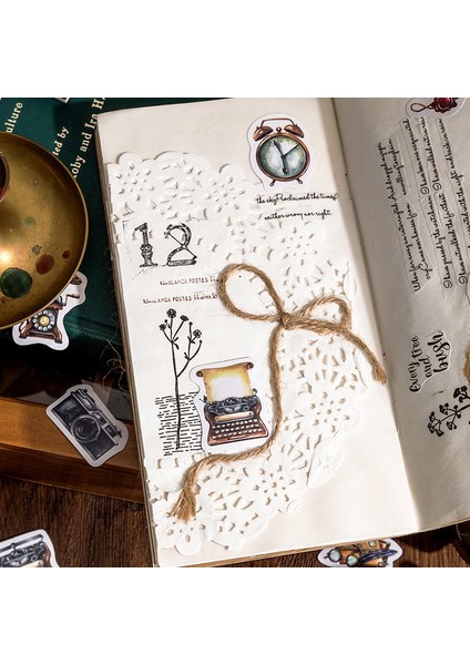 Eski Zaman Küçük Şey 46 Adet Mini Kutu Çıkartmalar Eski Zaman Edebiyat Vintage Gözlük Daktilo El Hesabı Dekoratif Karalama Defteri Malzemesi 44*44MM (Yurt Dışından) indirimleri