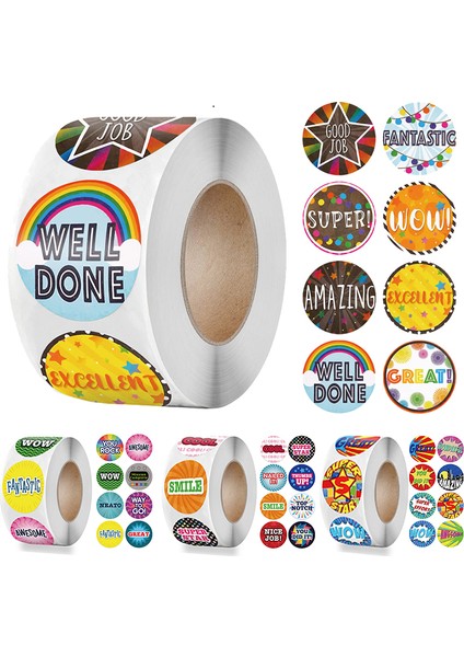 500 Adet Renk 5 100-500 Adet Sevimli Ödül Çıkartmalar Rulo Kelime Motivasyon Çıkartmaları Okul Öğretmen Çocuklar Için Öğrenci Kırtasiye Çıkartmalar Çocuklar (Yurt Dışından)