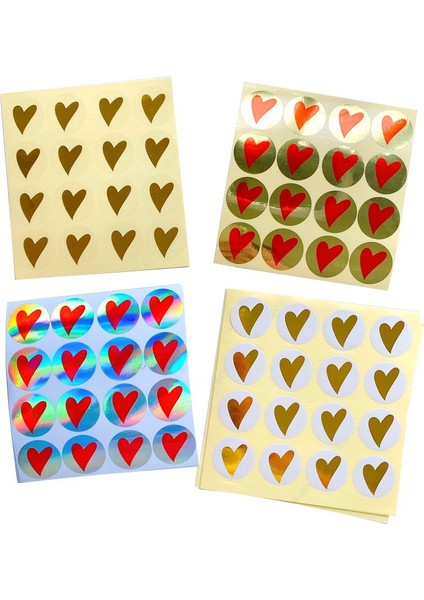 Alüminyum Folyo Altın 160 Adet/grup Kawaii Sıcak Damgalama Kalp Scrapbooking Kağıt Etiketleri Mühür Etiket Yapışkanlı Çıkartmalar Hediye Kutusu Mühür Etiket (Yurt Dışından)