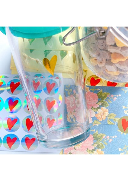 Alüminyum Folyo Altın 160 Adet/grup Kawaii Sıcak Damgalama Kalp Scrapbooking Kağıt Etiketleri Mühür Etiket Yapışkanlı Çıkartmalar Hediye Kutusu Mühür Etiket (Yurt Dışından)