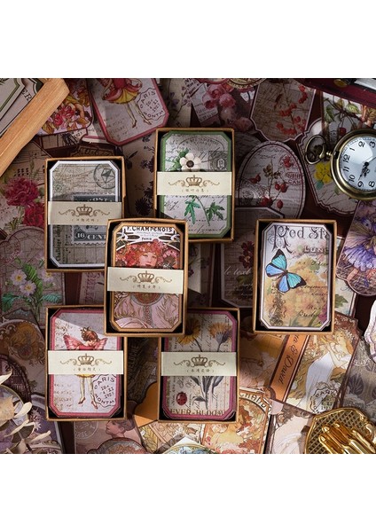 F Yoofun 60 Adet/kutu Vintage Kawaii Kırtasiye Çıkartmalar Retro Günlüğü Planlayıcısı Dekoratif Mobil Çıkartmalar Scrapbooking Jounal Craft Dıy (Yurt Dışından)