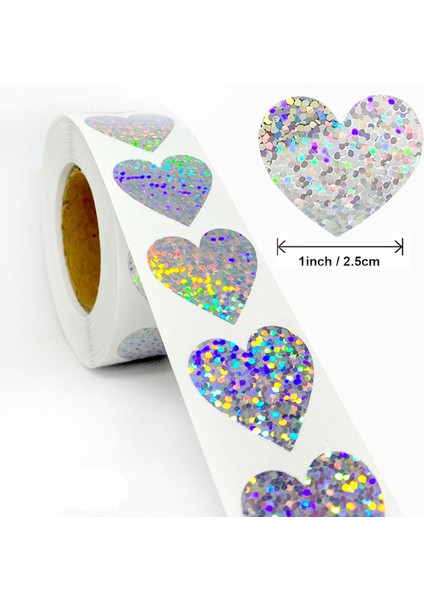 QY786-300PCS 50-500PCS Lazer Boş Aşk Kalp Yıldız Yuvarlak Çıkartmalar El Yapımı Dekorasyon Tatil Doğum Günü Partisi Sızdırmazlık Etiket Etiket (Yurt Dışından)