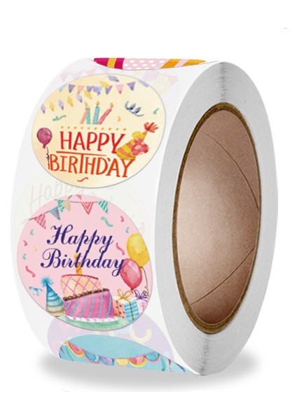QY764-300PCS 100-500PCS Sevimli Mutlu Doğum Günü Etiket Doğum Günü Hediyesi Dekorasyon Etiket Sızdırmazlık Balon Kek Etiket Ambalaj Karalama Defteri Etiket (Yurt Dışından) fiyatları
