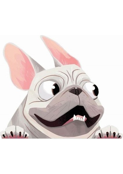 01 Sevimli Karikatür Köpek Araba Pencere Çıkartmaları Yavru Bulldog Çıkartmaları Araba Kapı Arka Cam Etiketi Komik Hayvan Vinil Çıkartması 12*14CM (Yurt Dışından)
