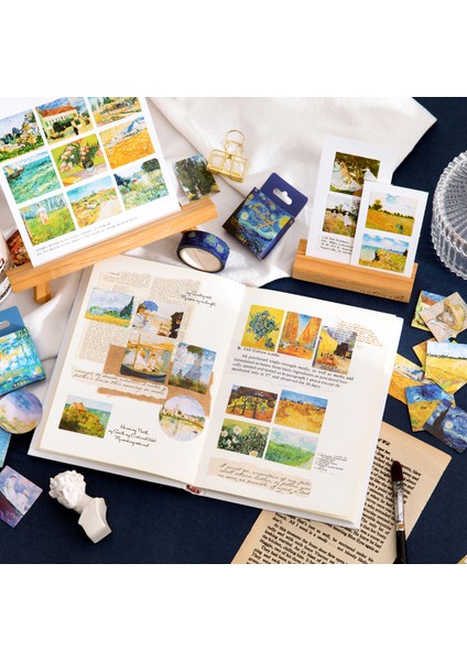 C 1 Kutu Vintage Çıkartmalar Scrapbooking Telefon Günlüğü Malzeme Dıy Dünyaca Ünlü Tablolar Dekoratif Kağıt Kırtasiye Etiket (Yurt Dışından) fırsatları